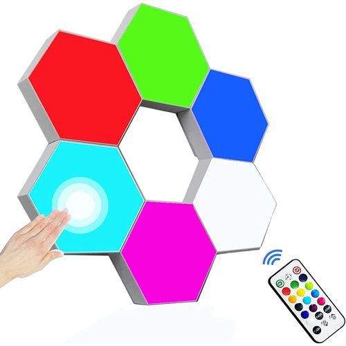 Sans Marque Lumières de jeu Hexagonales,Ensemble d'appliques Murales LED  haut de Gamme à prix pas cher