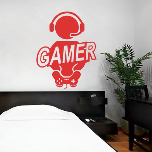 artzy Sticker Gamer - 55*70 cm - rouge à prix pas cher