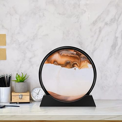 Sans Marque Art de sable 3D mobile en verre- Jaune - circulaire - 18 x 19 x  4 cm à prix pas cher