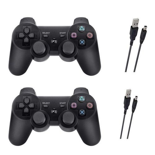 Sans Marque Pack 2 Manette PS3 + Câble à prix pas cher