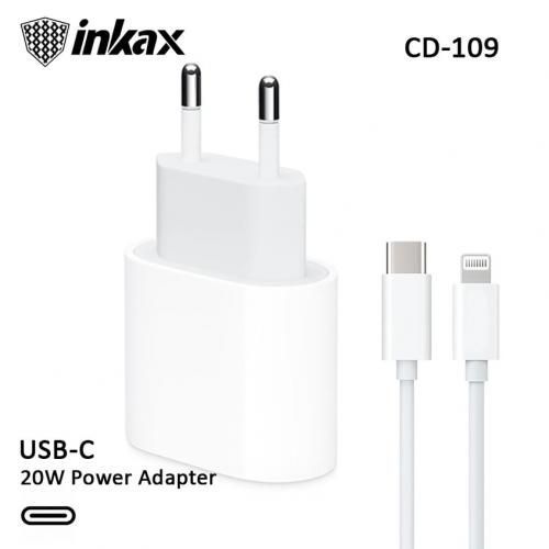 Inkax Chargeur rapide USB Type-C PD 20W compatible avec iPhone 12
