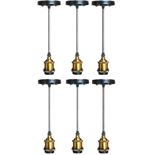 Douille pour lampe à suspension vintage industrielle en métal