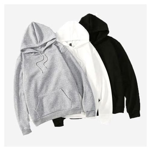 Sans Marque Pack 3 Sweats à capuche - Homme - Noir & Blanc & Gris