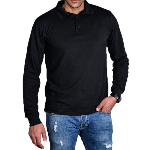 Dream Store Polos Homme - Manche Langue - Noir à prix pas cher