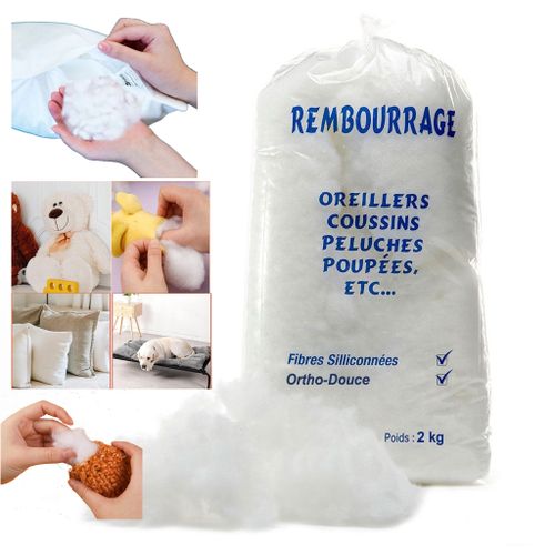 Sans Marque 2 KG FIBRE 100% ORTHO-DOUCE - Rembourrage pour oreillers,  Coussins et Peluches.. à prix pas cher