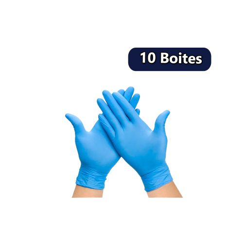 10 Boites- Gants nitriles - Bleu-Lot 1000 image 0