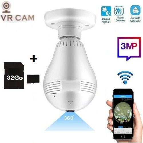 Ampoule Caméra Wi-Fi 360°