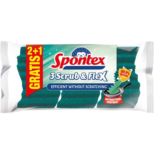 Spontex Eponge Scrub&Flex 2+1 GRATUIT à prix pas cher
