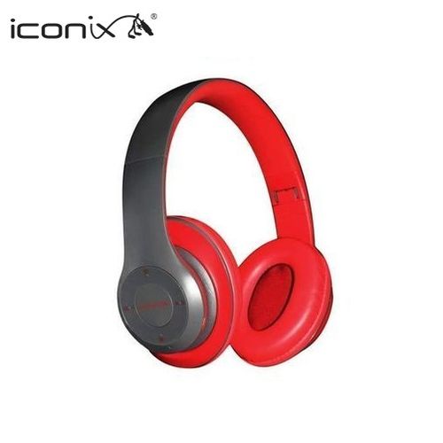 Iconix Casque Micro - Bluetooth - FM Radio - Rouge - Garantie à