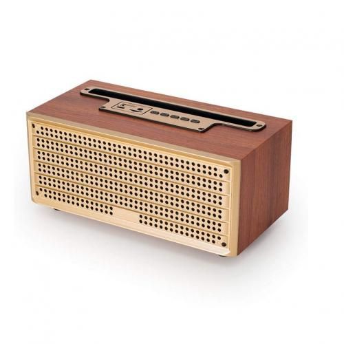 XM Speaker bluetooth rétro à texture bois à prix pas cher