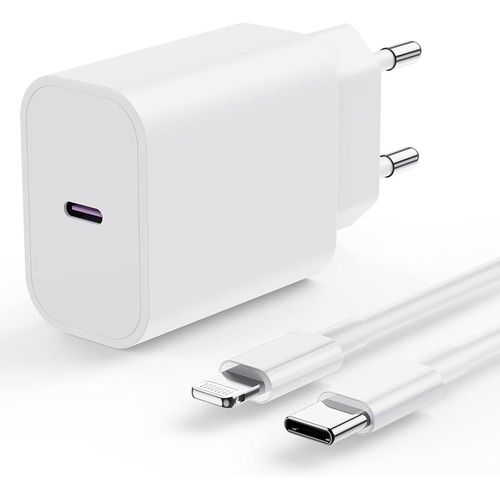 Chargeur 20W Charge Rapide Avec Câble Usb-c Vers Lightning + Câble