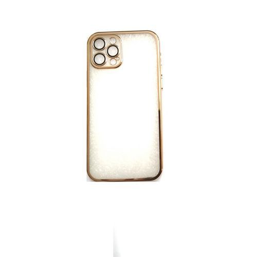 Sans Marque Coque silicone transparente + protection lentille iPhone 13 Pro  - Gold à prix pas cher