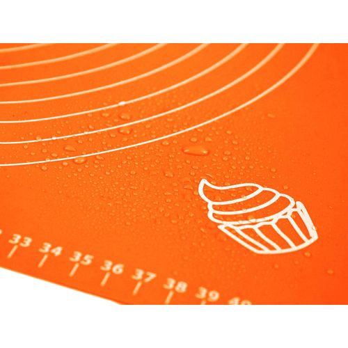 Tapis de pâte en silicone Tapis de cuisson 40x30cm avec rouleau à  pâtisserie, orange