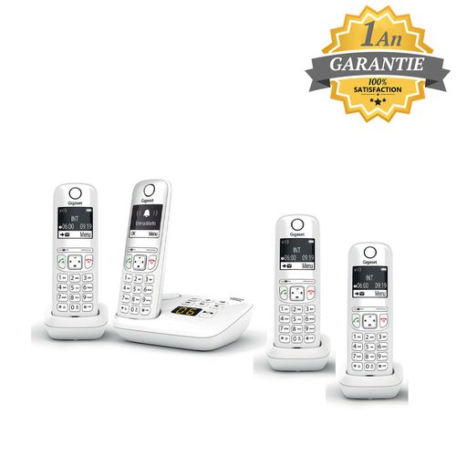 Gigaset Mini standard téléphonique AS690A Quattro Blanc sans fil répondeur  - Garantie 1 an - Its à prix pas cher