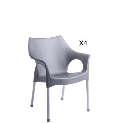 Sofpince Lot de 4 Chaises - rio - gris image 0