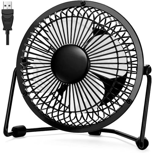 2x mini ventilateur noir et avec prise USB - ventilateur de bureau 2 pcs