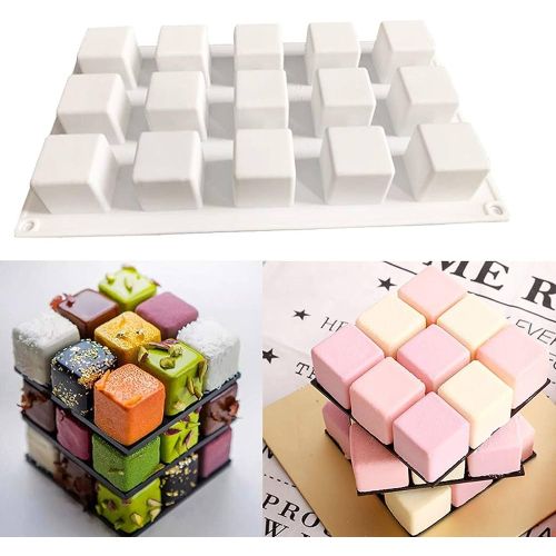 Chin Hua 15 Cavités Moules À Gâteaux, Forme De Cube 3D à prix pas cher