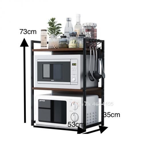 METABOIS Étagère four micro-ondes - Bois et Acier -Noir - H x L x  P(73x53x35)cm à prix pas cher