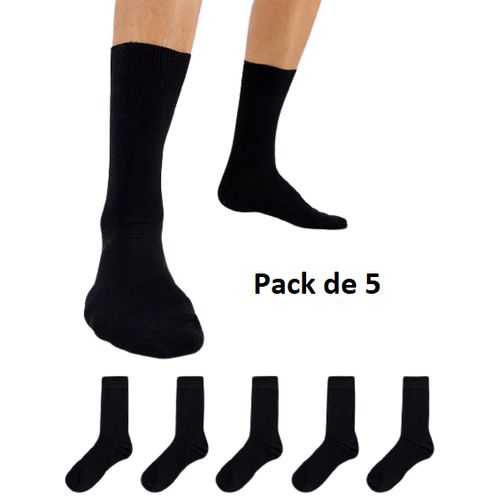 L' EMPREINTE Pack de 5 chaussettes classiques Homme Coton -Noir à prix pas  cher