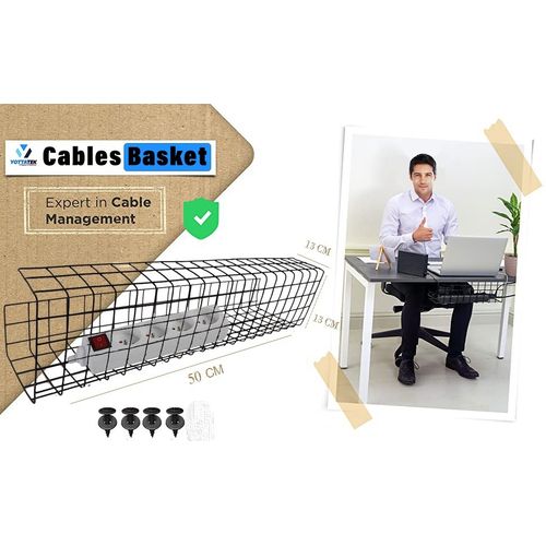 Range-câbles 'KABLE' à fixer sous le bureau