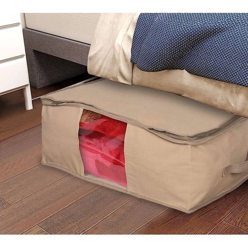 Sans Marque Pack de 4 Sac de rangement tissu Beige à prix pas cher