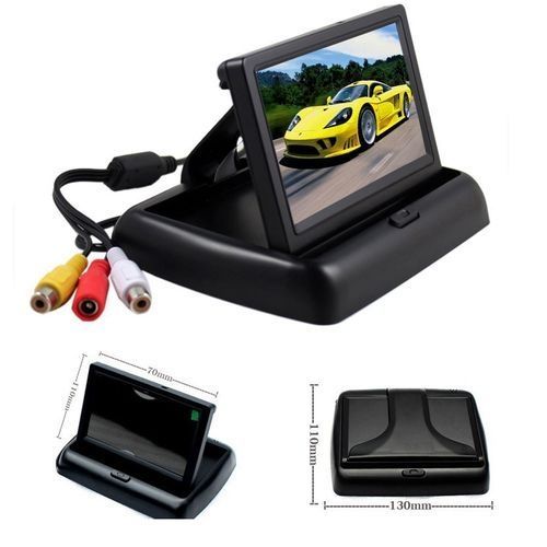 TFT LCD Moniteur Pliable voiture - Écran 4.3 - Pour Caméra de