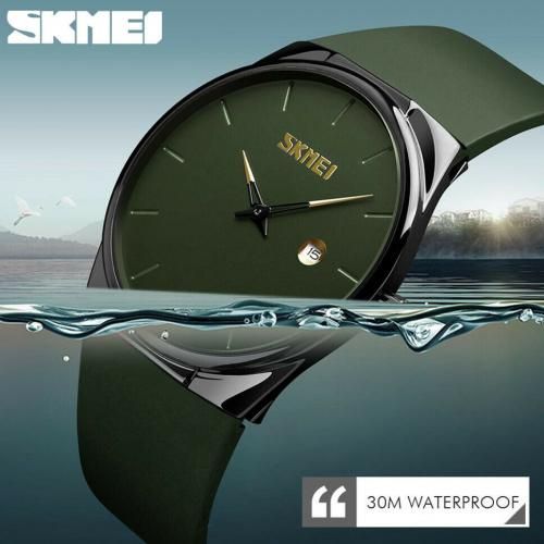 Slide  #2 Skmei Montre Pour Homme et Femme à Quartz - 1509 - en Silicone - Vert