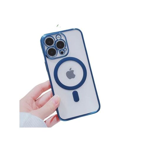 Sans Marque Silicone Magsafe Transparent Avec Protection Caméra Pour Iphone  12 Pro Max - Bleu à prix pas cher