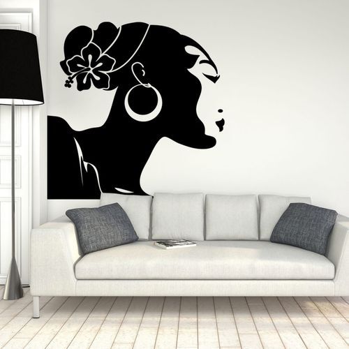 artzy Sticker Mural Salon Femme Africainne à prix pas cher