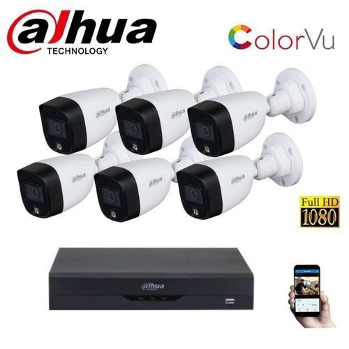 Dahua Pack 6 Caméras surveillance 2MP + XVR 8 - color vu - full color image 0