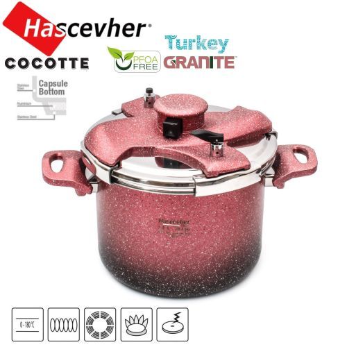 Hascevher- Cocotte minute en granit gris - Galaxy Matic - Yasaramarket