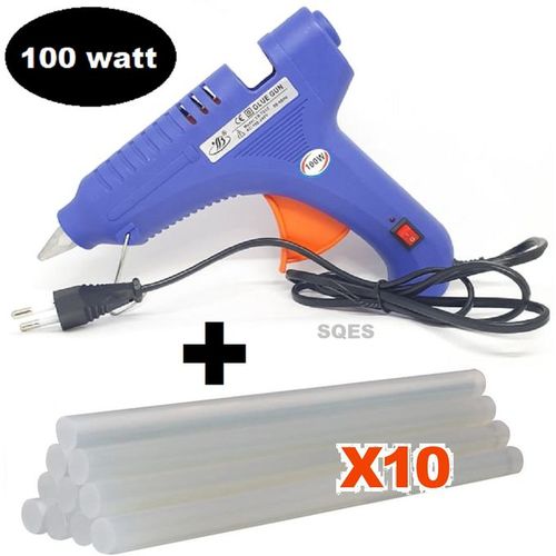 Sans Marque Pistolet à colle chaude 100W - 10 Bâtons de colle 7MM à prix  pas cher