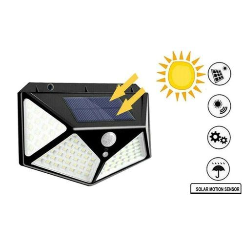 Lampe panneau solaire détecteur de mouvement 54 LED - Éclairage extérieur -  Luminaire exterieur - Jardin et Plein air