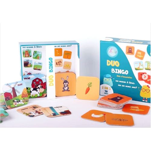 Lisa Duo Bingo, jeu d'association - kit 2 jeux éducatifs à prix