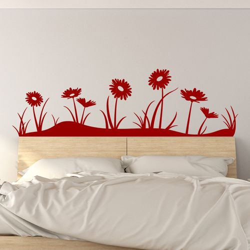 artzy Stickers mural chambre fleurs - 187*57 cm - Rouge à prix pas cher