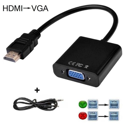Sans Marque Convertisseur - HDMI Vers VGA + Cable Audio à prix pas cher