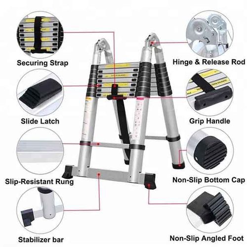 Awe Echelle télescopique aluminium 2.5+2.5=5M 2*8 marches prix