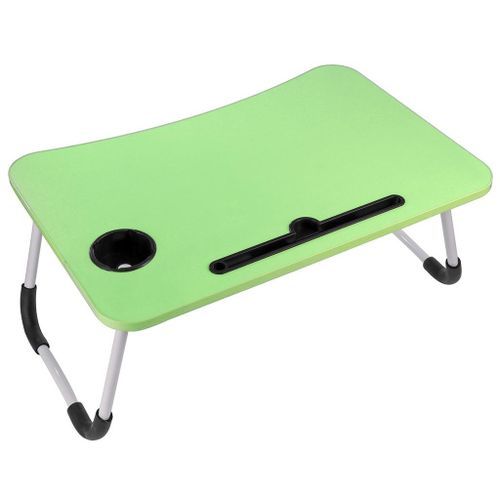 Slide  #1 Table De Lit Pliable avec emplacement pour téléphone portable - Pour PC portable - 60*40*28 cm - Couleur VERT