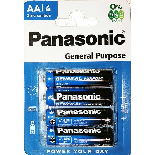 Panasonic R6 General Purpose - Pack de 4 Piles AA 1.5V à prix pas cher