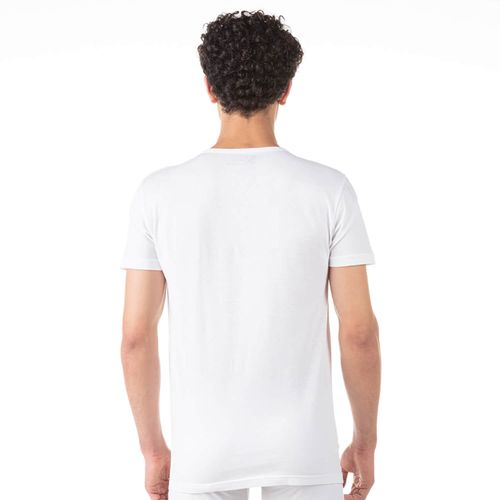 KONTAKT T-shirt - col V - homme - coton bio - Blanc à prix pas