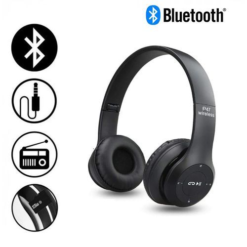 Casque-Micro Bluetooth P47 / Noir