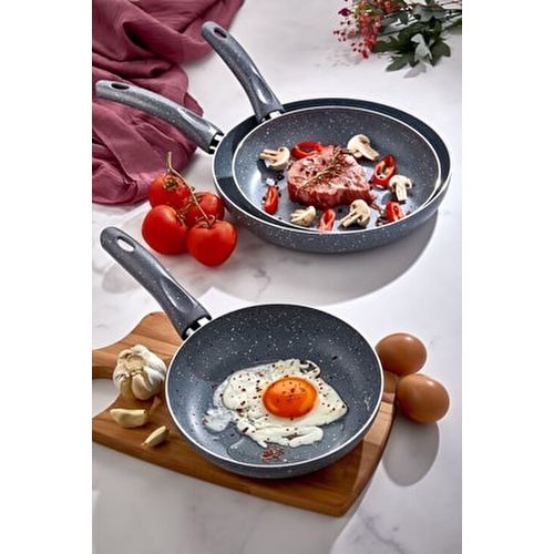 POLOCHEF Poêle en fonte de granite de fer multi-usage - 32cm à