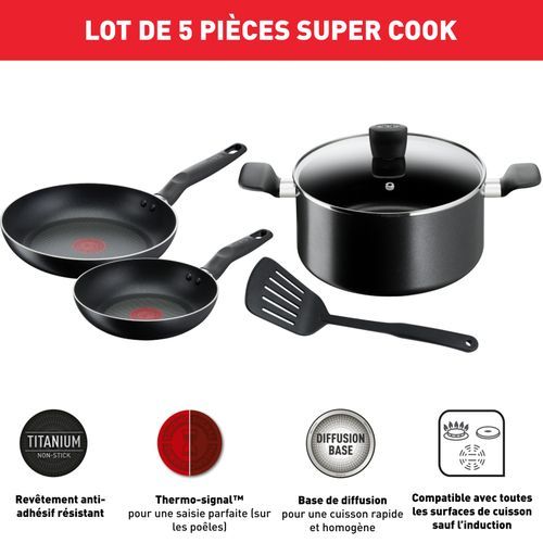 TEFAL Batterie de cuisine induction 8 pièces INGENIO PERFORMANCE pas cher 