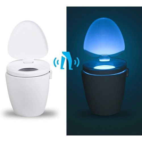 Sans Marque Lampe de toilette LED avec détecteur de mouvement automatique,  16 couleurs changeantes, fonctionnement avec piles à prix pas cher