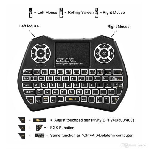Sans Marque Mini clavier sans fil - RGB LED - PC - Android à prix