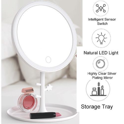 Miroir de maquillage avec lumière LED, contrôle tactile intelligent, a