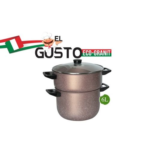Cookart Couscoussier 6L - Antiadhésive - El Gusto - Granite - Brown à prix  pas cher