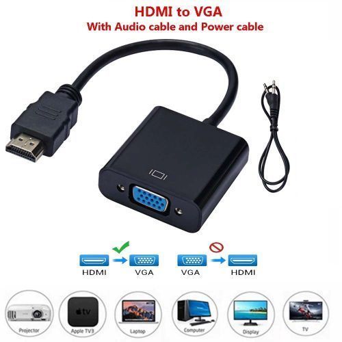 Generic Câble adaptateur HDMI à VGA avec prise jack 3,5 mm Prise audio à  prix pas cher