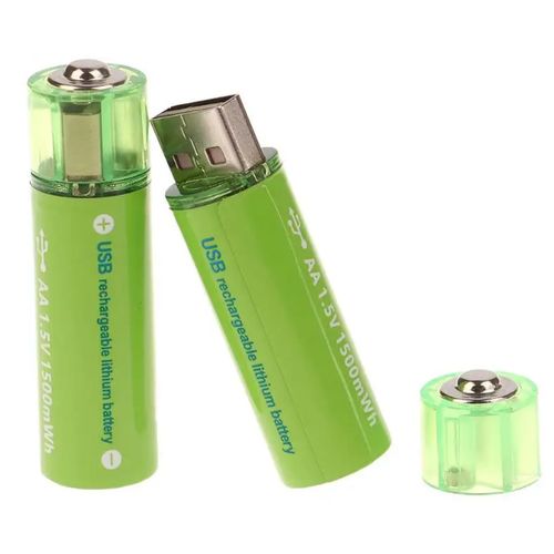 Piles rechargeables USB AA - Feu Vert