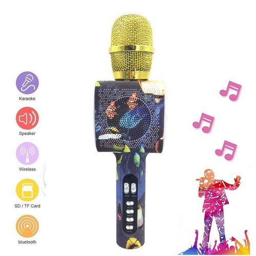 Microphone Karaoké Sans Fil, Microphone Karaoké Bluetooth Portable pour  Enfants/Adultes Chanter, Compatible avec Android/PC ou 